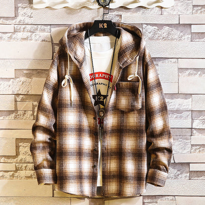 New Arrived Plaid Hoodie Sweatshirt Men