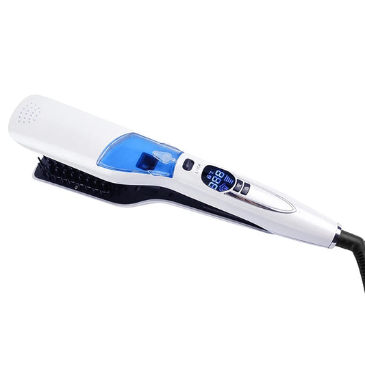 Us Plug Professional Steam Fast Hair Straightener Comb Spray Vapor Flat Iron Hair Straightening Brush Lcd Display Hair Styling T